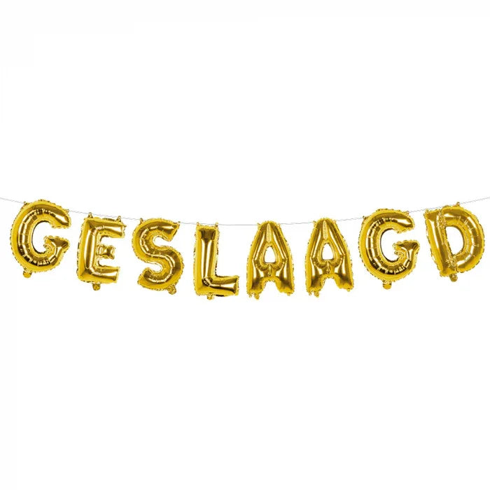 Geslaagd folieletters goud
