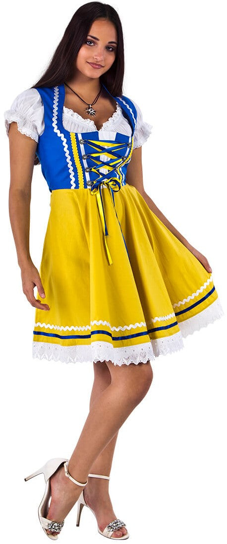 Tiroler Dirndl Blauw geel
