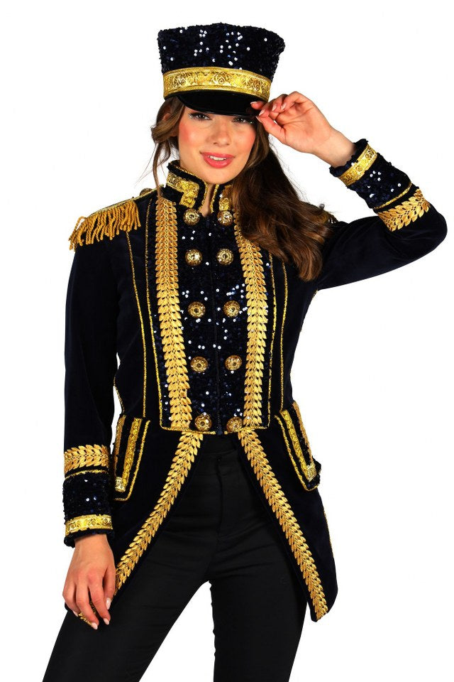 luxe damesjas carnaval blauw excellent