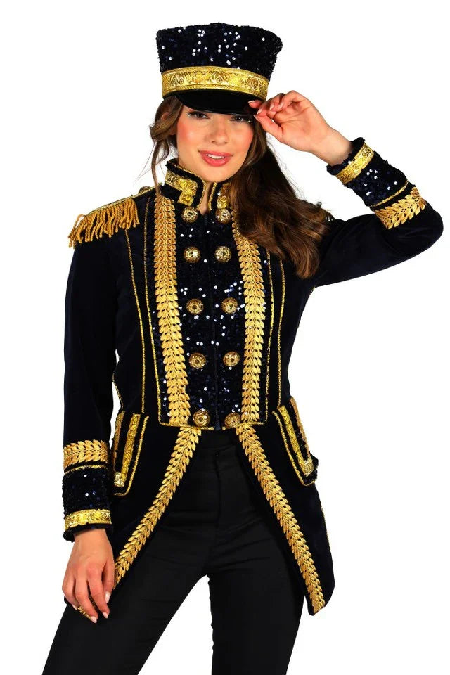 luxe damesjas carnaval blauw excellent