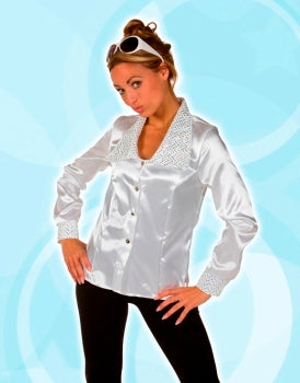 witte blouse pailletten