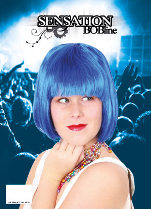 Bobline pruik blauw