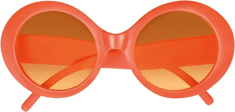 Oranje feestbril met ronde glazen, perfect accessoire voor carnaval of themafeest