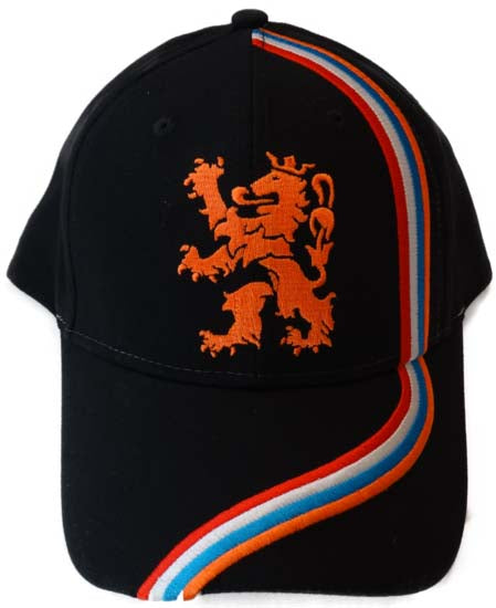 Zwarte Oranje pet met klep