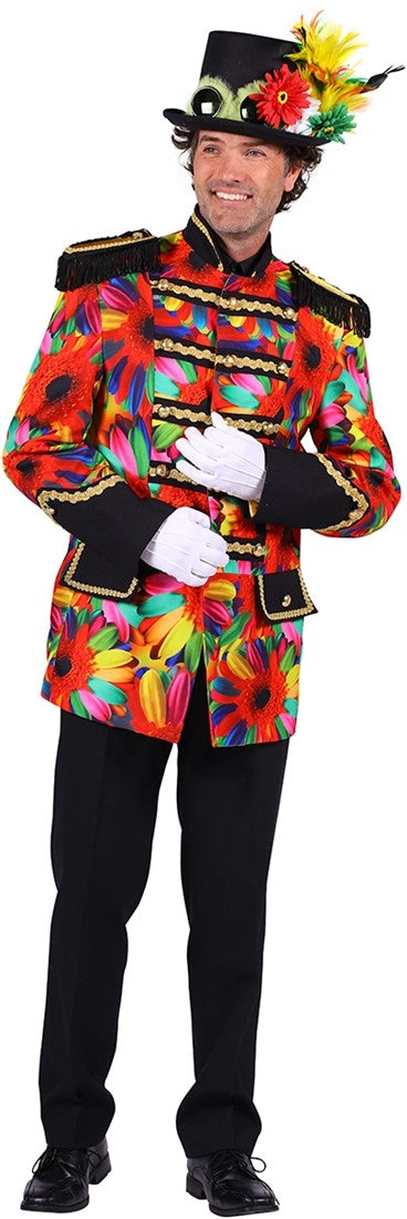 heren carnavalsjas fiesta bloemen