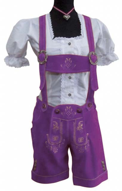 dames lederhose lila