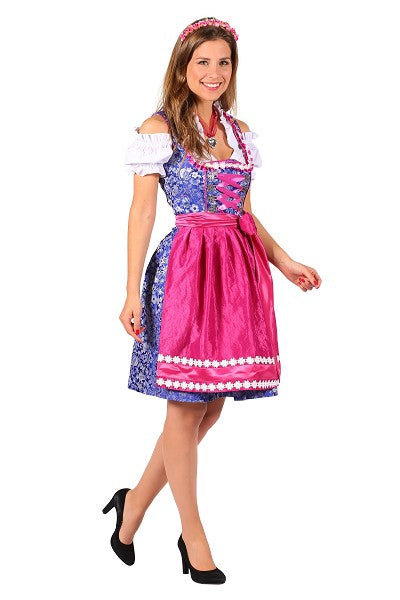 Dirndl Jurk Nadina Blauw-Paars