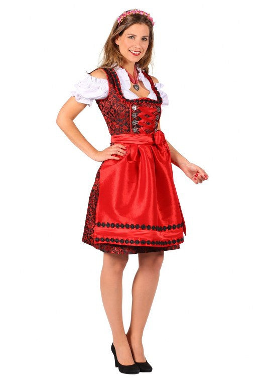 Dirndl Jurk Nadina Zwart-Rood