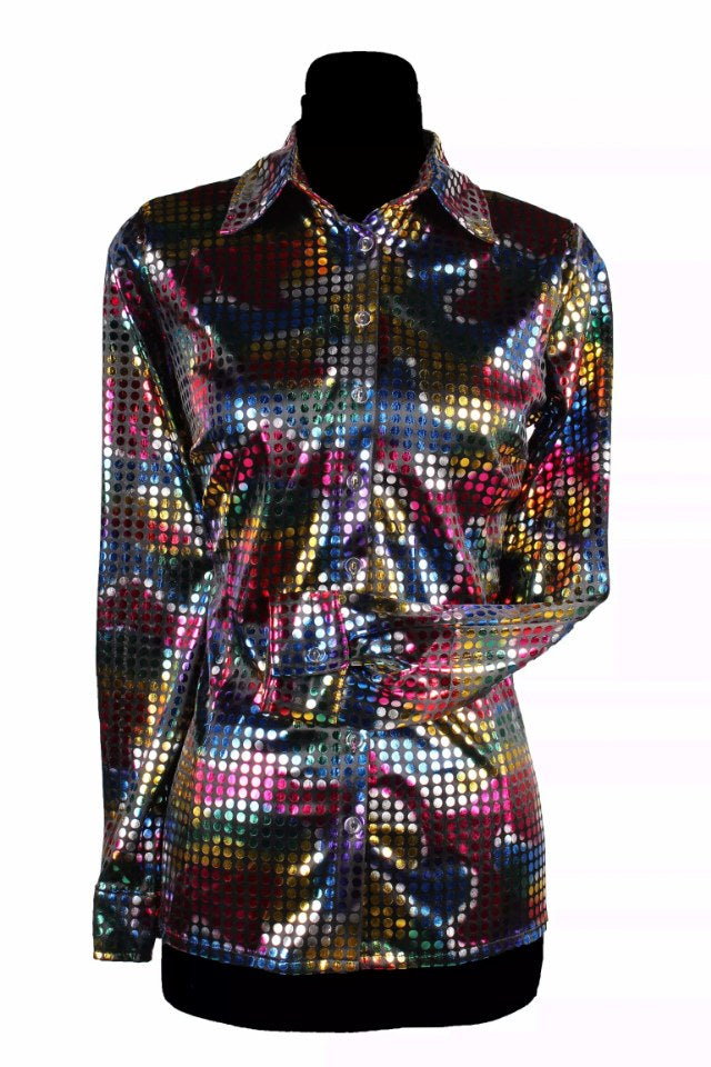 Zwarte dames discoblouse
