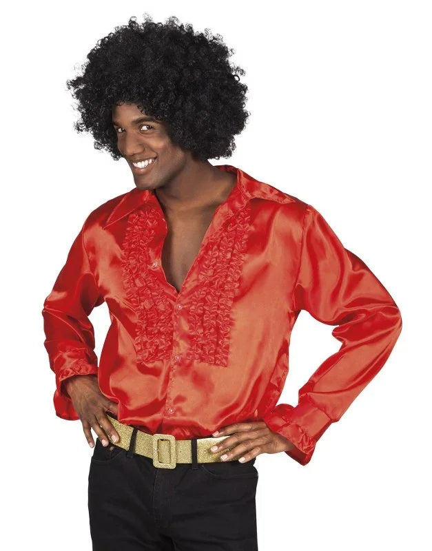 Discoblouse rood met ruches