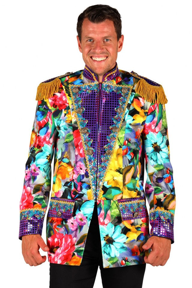 Bloemen carnavalsjas heren