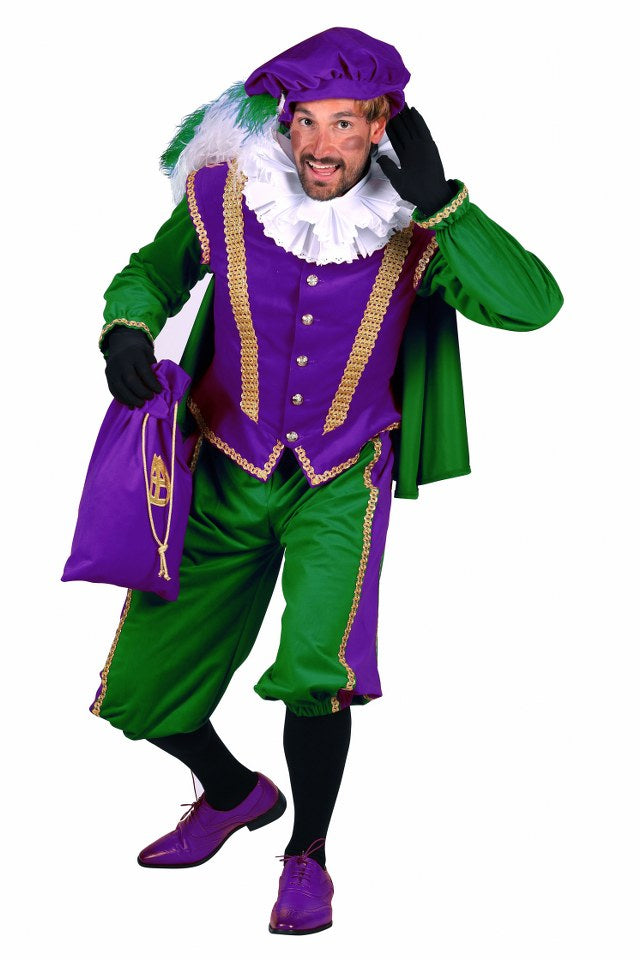 Pietenpak luxe paars met groen