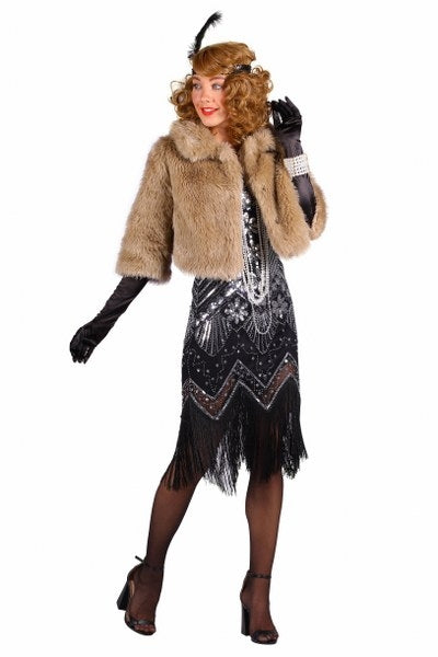 Charleston jurk met bontjas