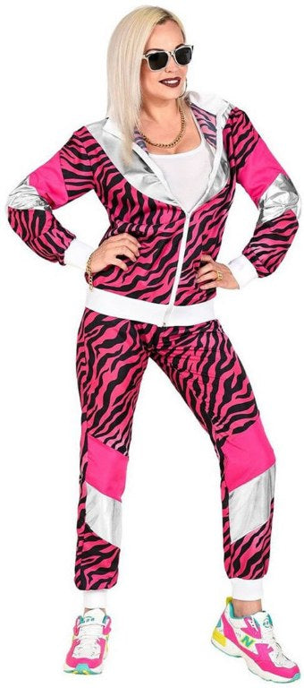 tijger trainingspak neon pink dames