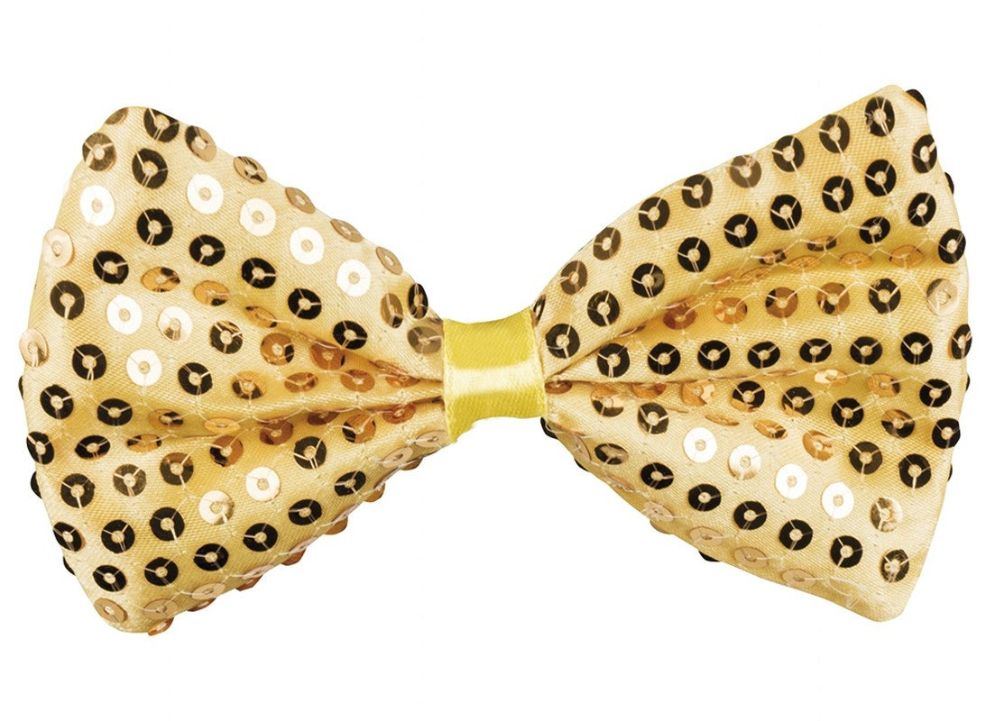 Vlinderstrik goud met Pailletten