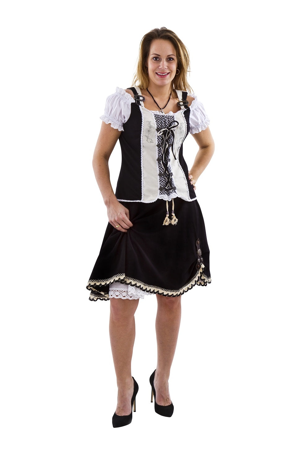 Trachtenrok met blouse zwart