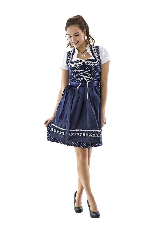 Dirndl polka dot blauw