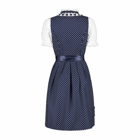 dirndl blauw luxe polka dot