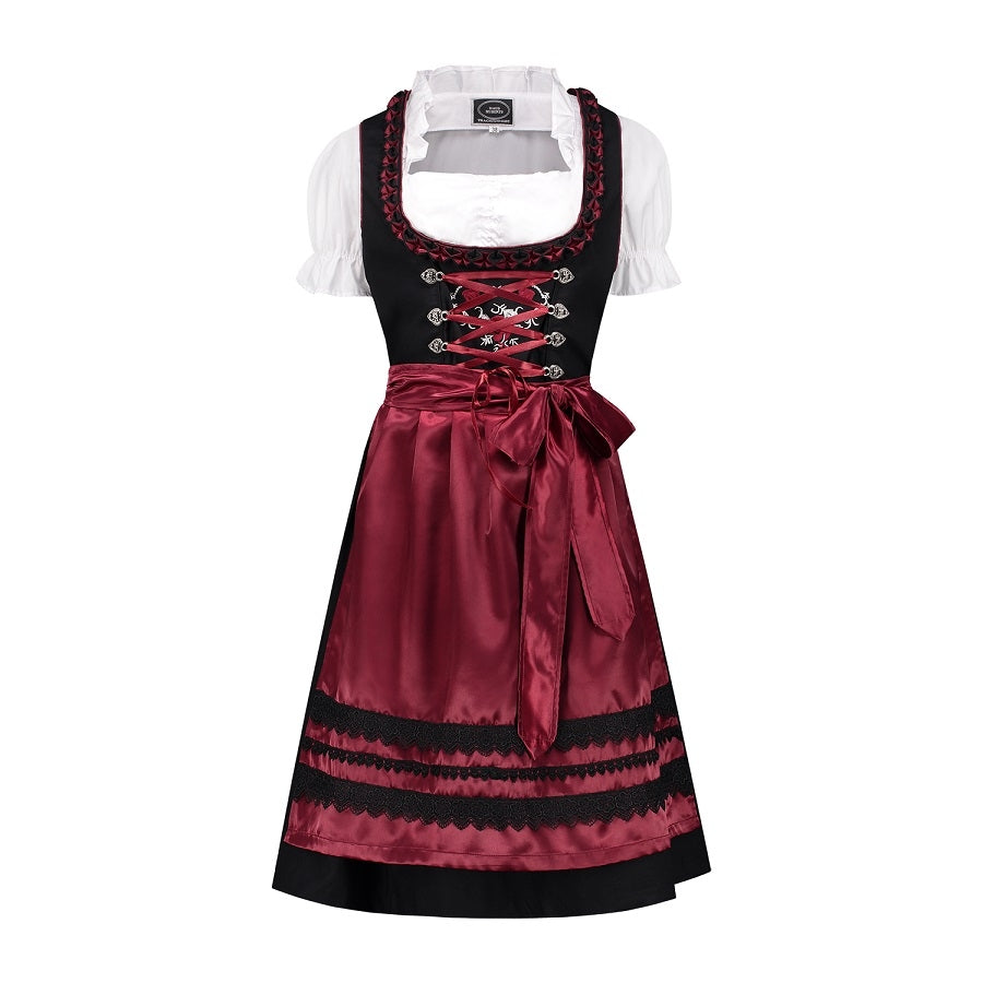 dirndl knielang bordeaux rood