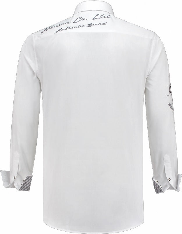 Trachten Blouse Wit met Grijs luxe