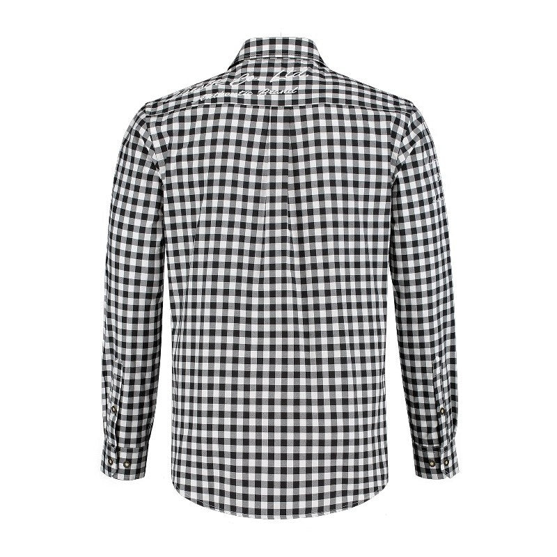 Trachten Blouse met Design sticksels Zwart-Wit