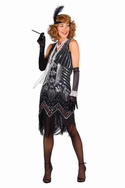 Charleston jurk luxe zilver