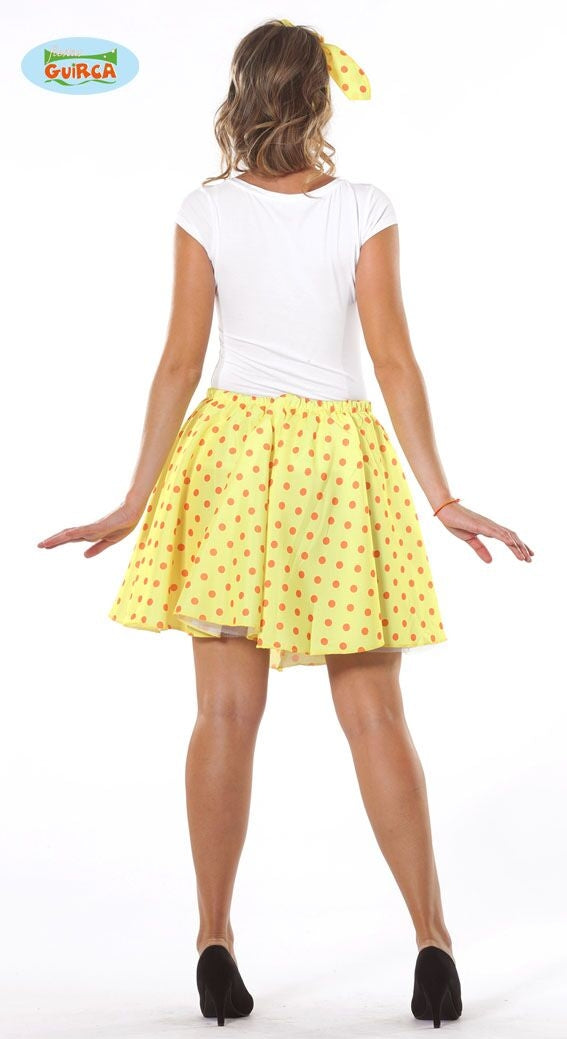Rock and Roll Rok met petticoat Geel M/L