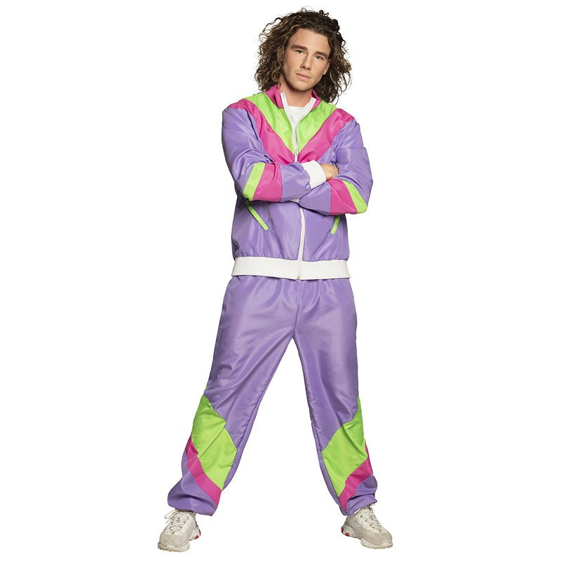 Trainingspak retro dude paars