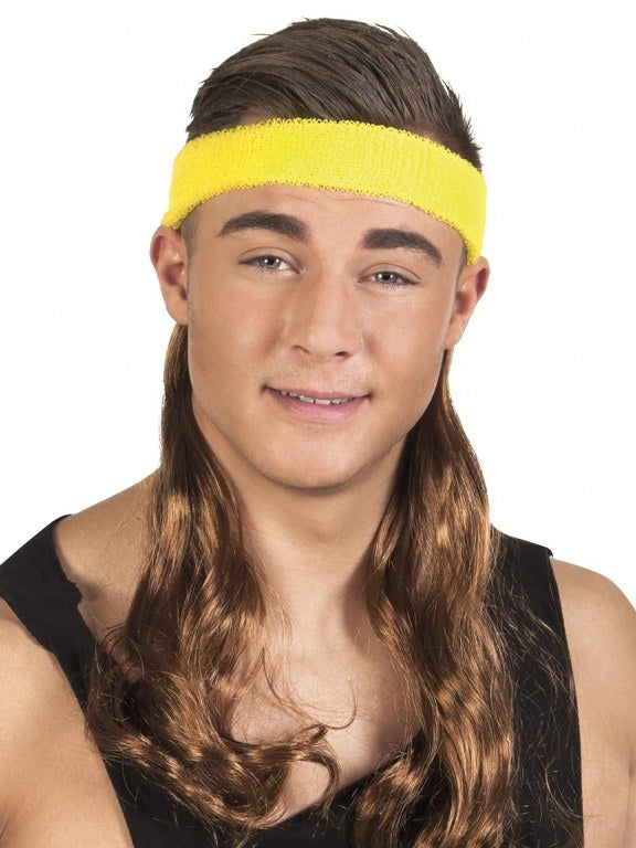 Gele haarband met lang haar