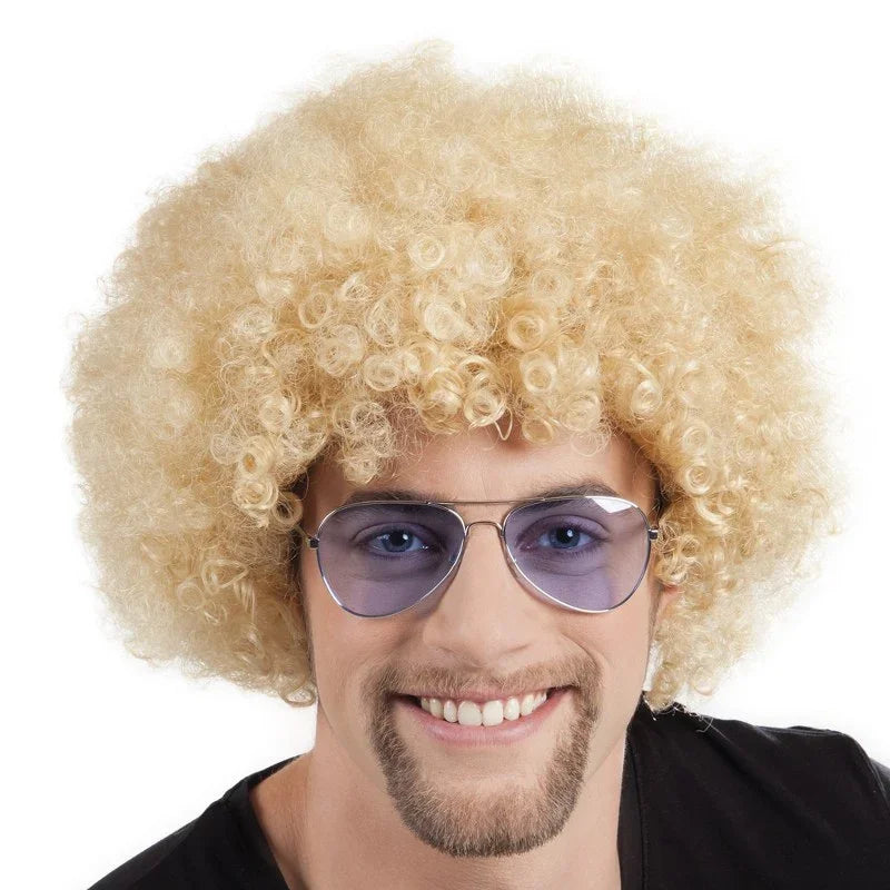 blonde krulpruik groot