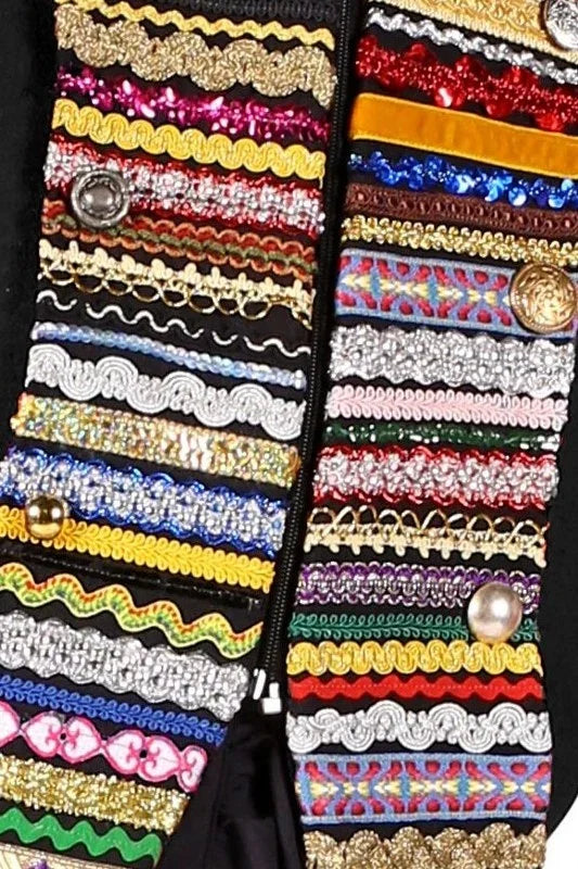 Herenjas ribbon chaos Zwart luxe