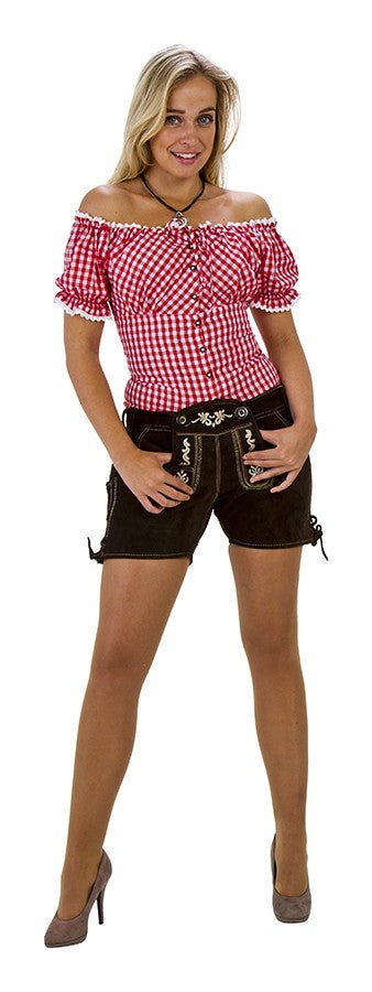 Korte Lederhose Dames Bruin Leer