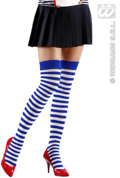 kousen blauw wit overknee
