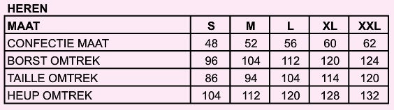 Maattabel Peaky Magic