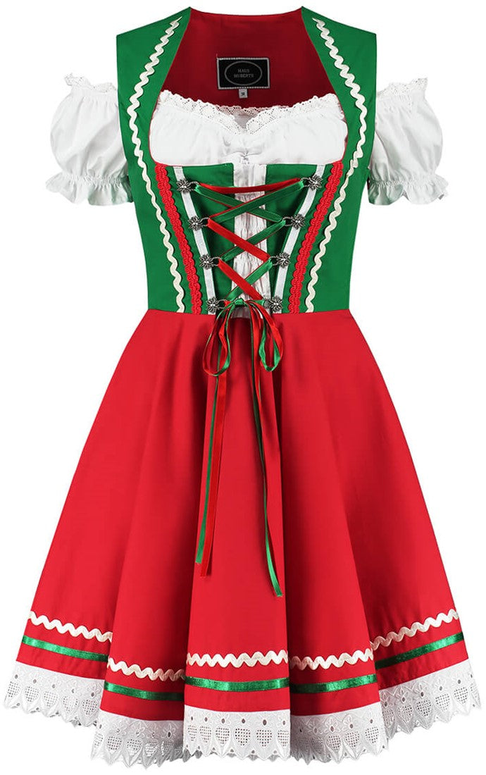 dirndl rood groen wit