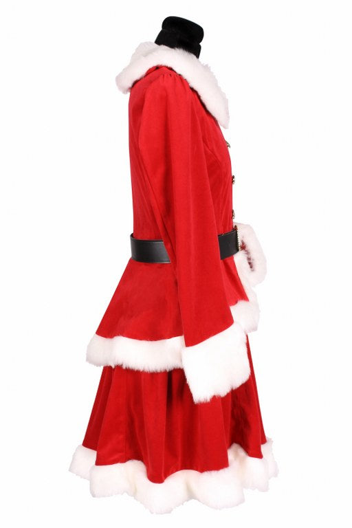 kerstvrouwen pak imitatie fluweel