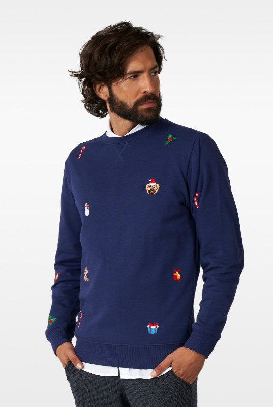 X-Mas Icons navy trui