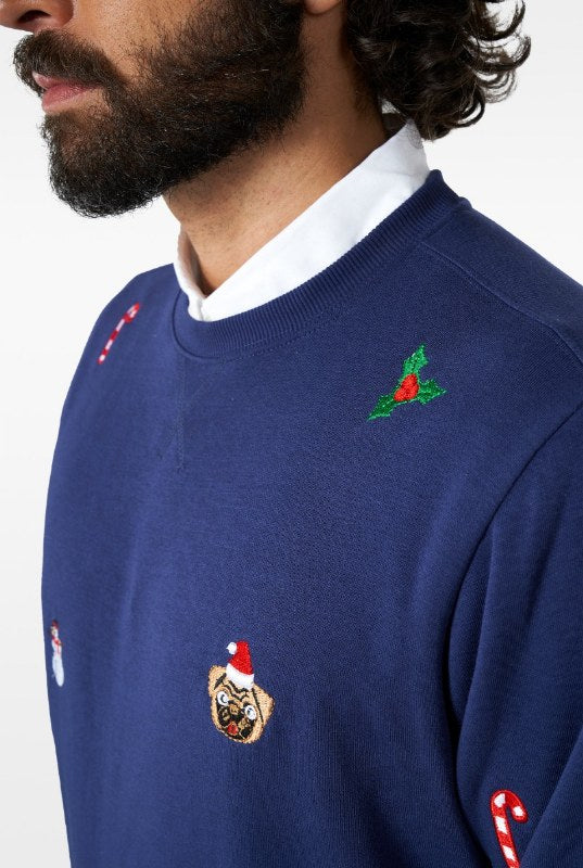 Kersttrui Christmas Blue
