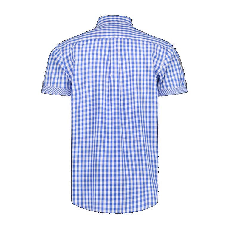 oktoberfeest blouse korte mouw luxe blauw