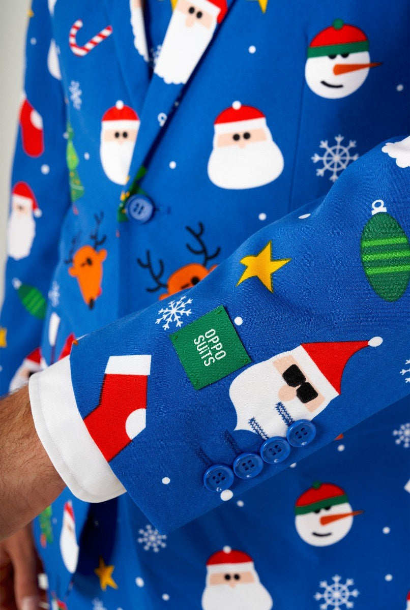 kerstpak opposuit blauw