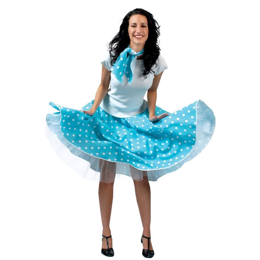 rock & roll rok blauw-wit