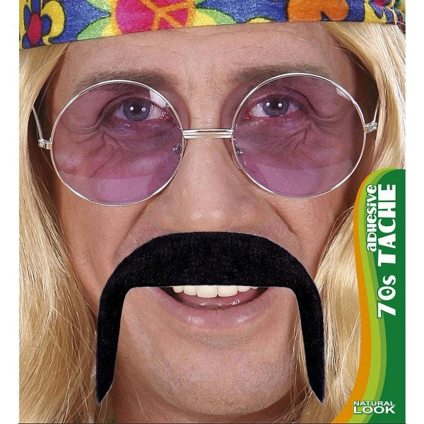 Zwarte snor hippie