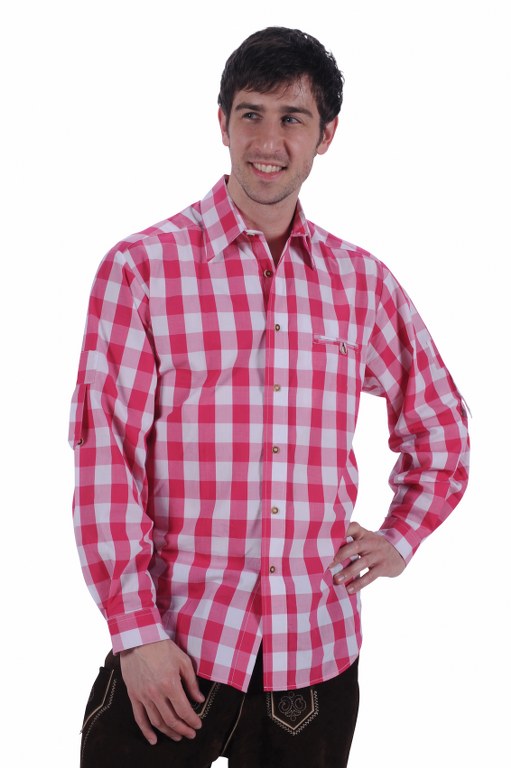 Tiroler blouse pink wit luxe