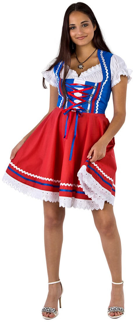 Luxe Dirndl rood blauw