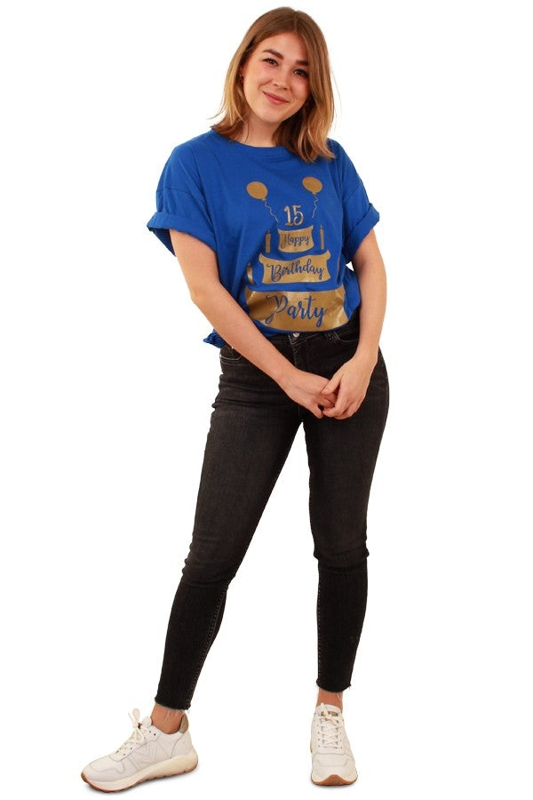toppers shirt blauw 15 birthday party 2019