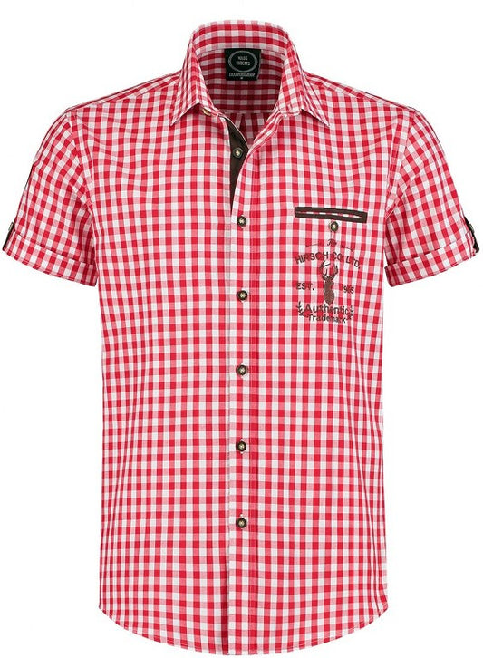 Oktoberfeest blouse korte mouw rood