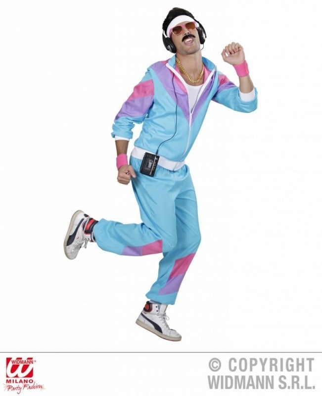 jaren 80 trainingspak blauw