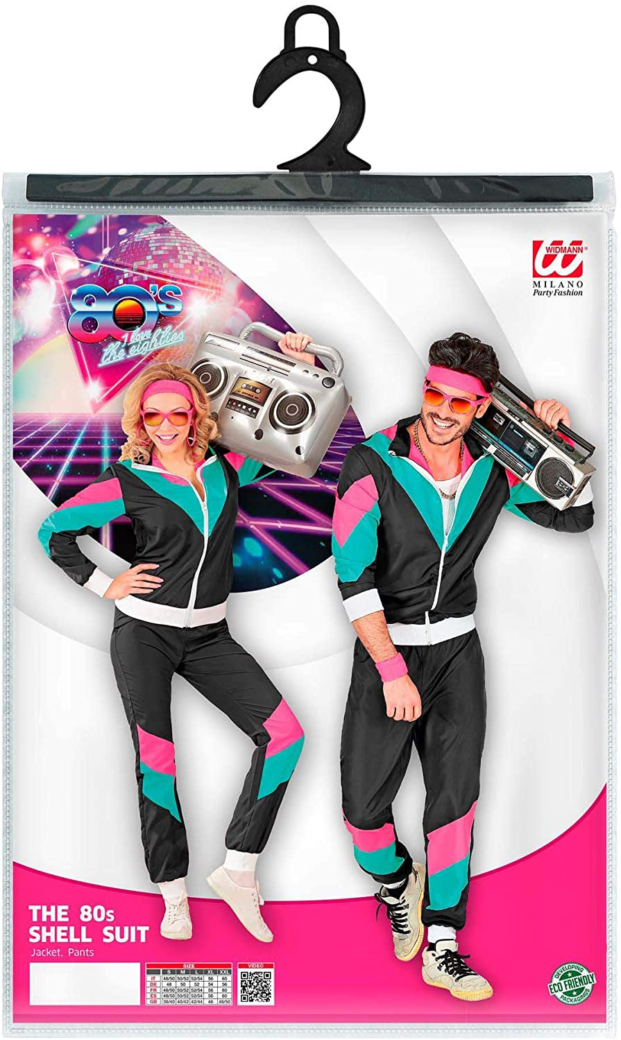 80's trainingspak zwart roze