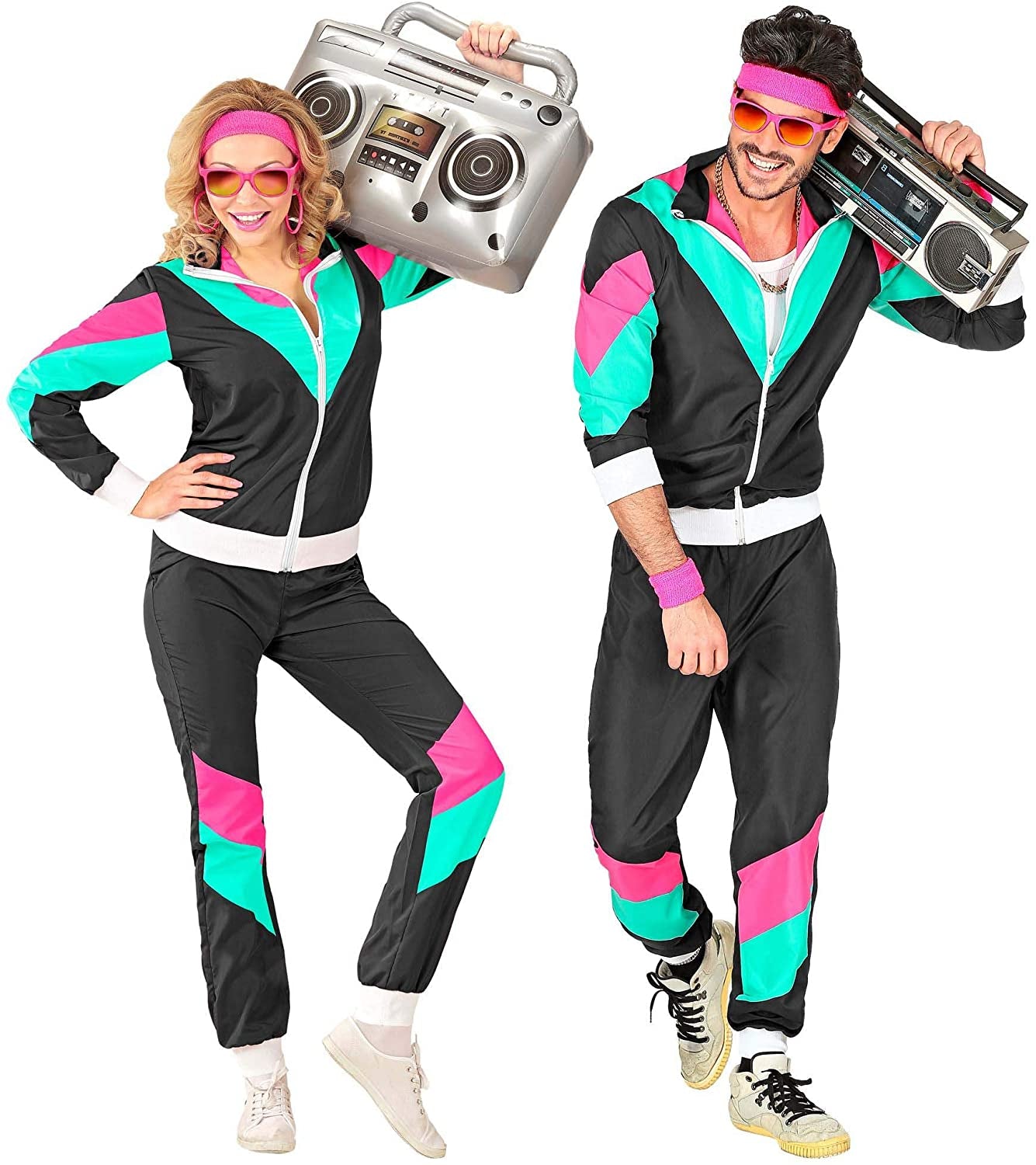 jaren 80 trainingspak zwart