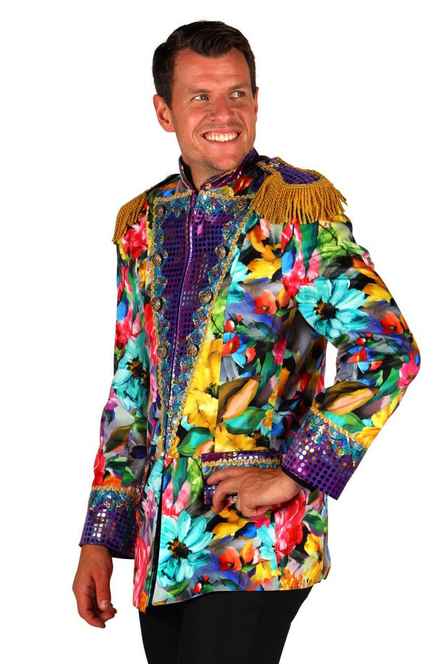 luxe carnavalsjas heren Bloemen